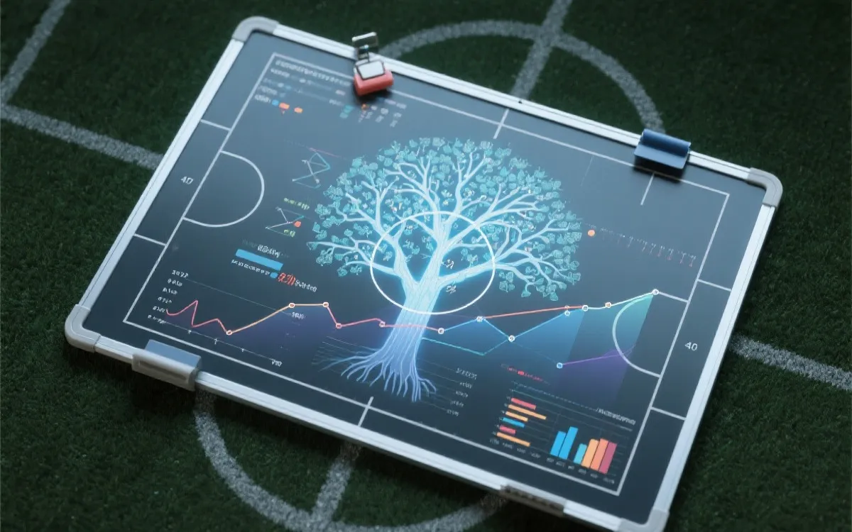 可视化出线概率与模拟赛果界面示意：概率曲线、条件卡片、对阵树